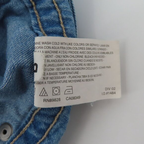 Gloria Vanderbilt Women 8 Blue Denim Jean Skort Skirt Built in Shorts Pockets - Picture 11 of 13